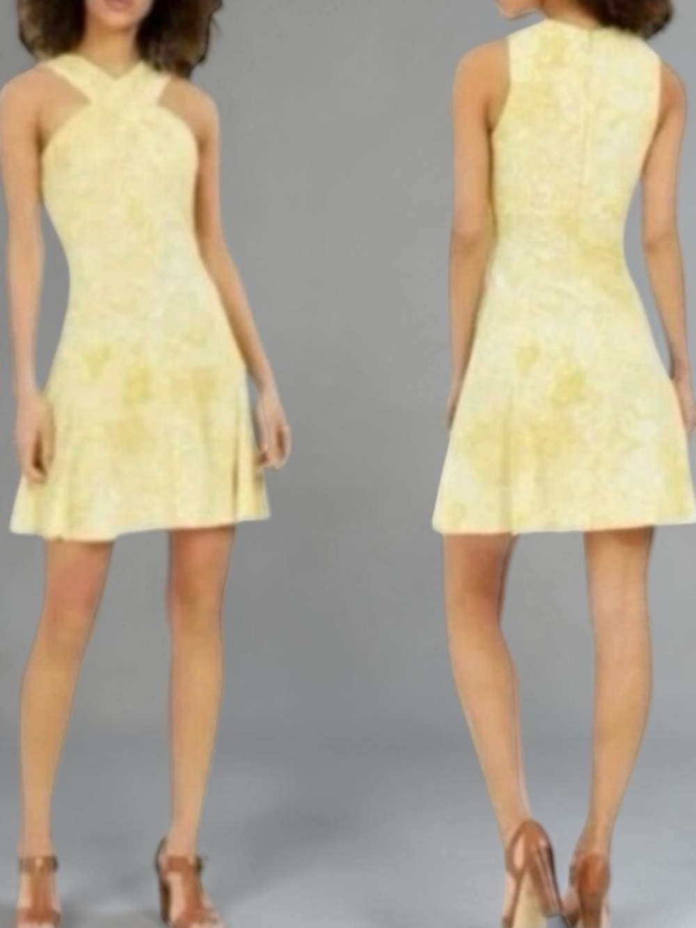 🎉HP🎉 MICHAEL MICHAEL KORS Sleeveless Mini Dress XL – Yellow Floral Paisley, NWT - Picture 10 of 14